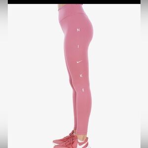 Nike One Desert Berry/Pink Foam Graphic tight fit mid rise 7/8 length